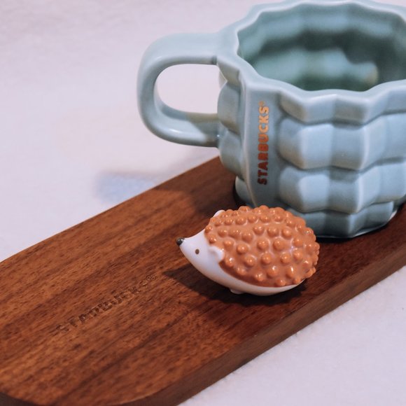 Starbucks Ceramic Cup Set with wooden base tray - Picture 2 of 5